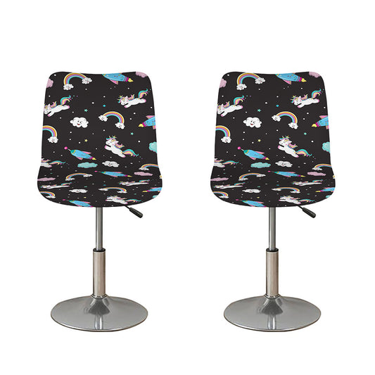 Star Space Unicorn Pattern Print Bar Stool Covers