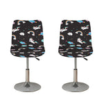Star Space Unicorn Pattern Print Bar Stool Covers