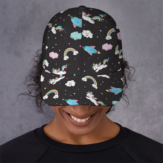 Star Space Unicorn Pattern Print Baseball Cap