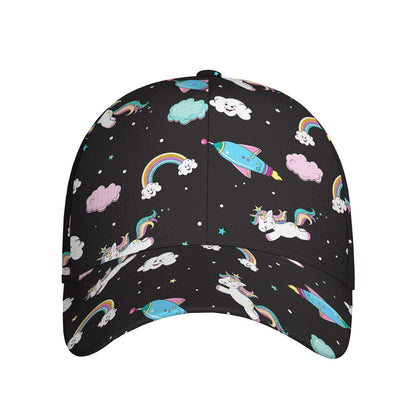 Star Space Unicorn Pattern Print Baseball Cap