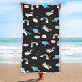 Star Space Unicorn Pattern Print Beach Towel
