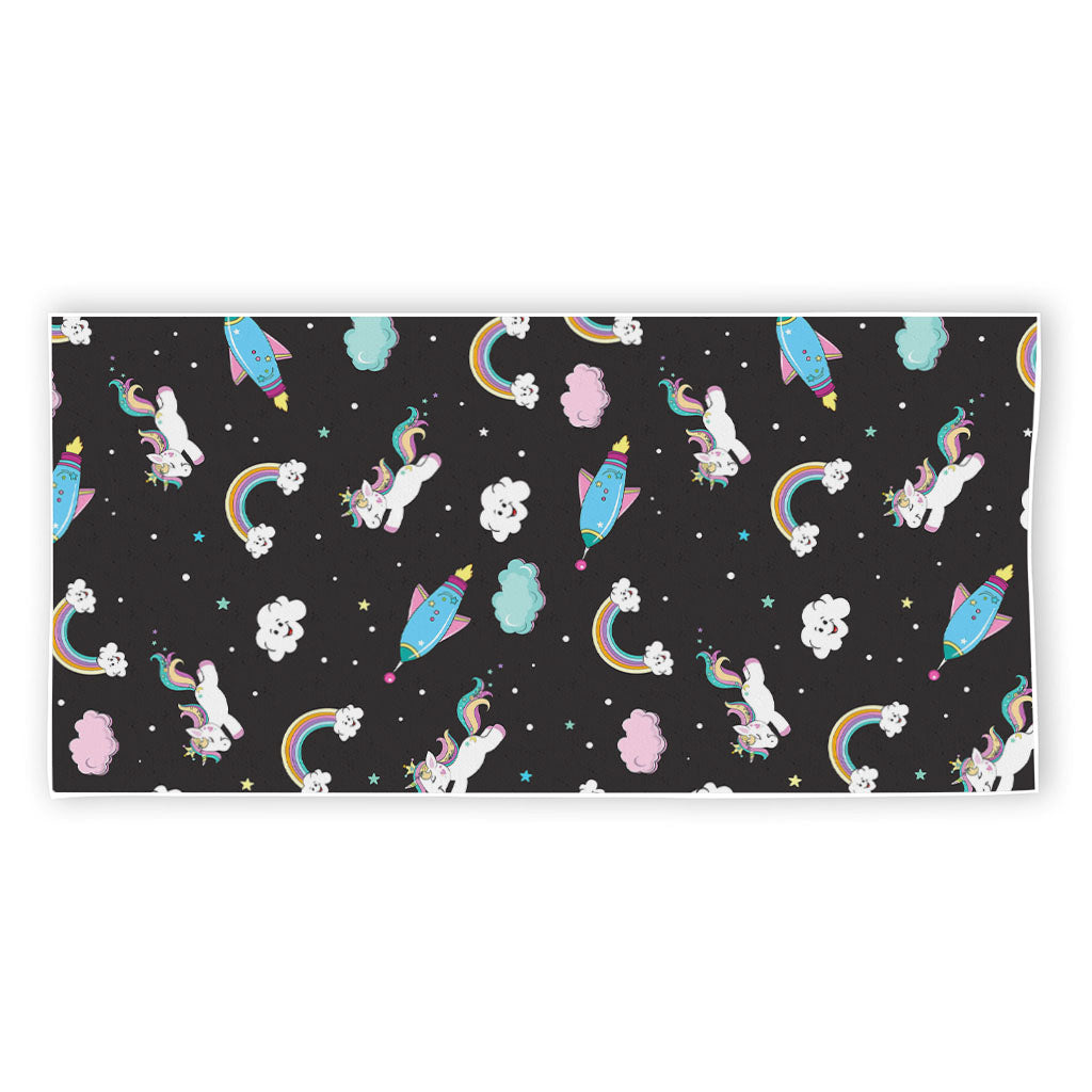 Star Space Unicorn Pattern Print Beach Towel