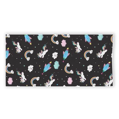 Star Space Unicorn Pattern Print Beach Towel