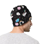 Star Space Unicorn Pattern Print Beanie