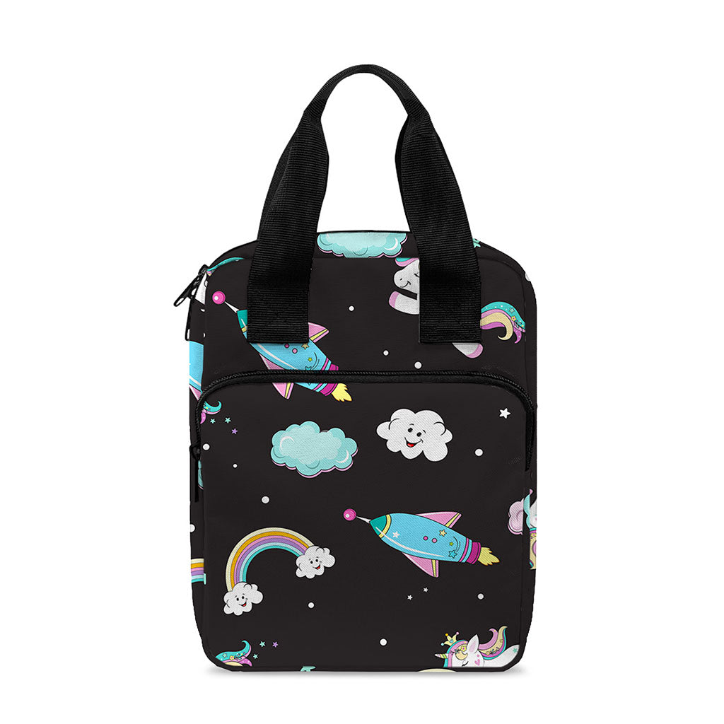 Star Space Unicorn Pattern Print Bible Tote Bag