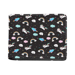 Star Space Unicorn Pattern Print Bifold Wallet