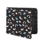Star Space Unicorn Pattern Print Bifold Wallet