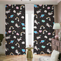 Star Space Unicorn Pattern Print Dimout Pencil Pleat Curtains
