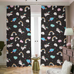 Star Space Unicorn Pattern Print Blackout Pencil Pleat Curtains