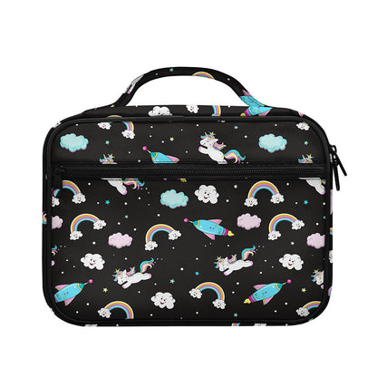 Star Space Unicorn Pattern Print Briefcase Bible Bag