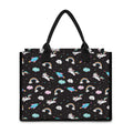 Star Space Unicorn Pattern Print Canvas Tote Bag