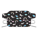 Star Space Unicorn Pattern Print Car Windshield Snow Cover