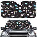 Star Space Unicorn Pattern Print Car Windshield Sun Shade