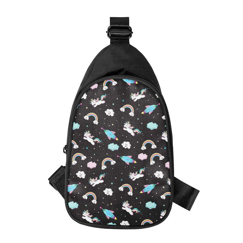 Star Space Unicorn Pattern Print Chest Bag