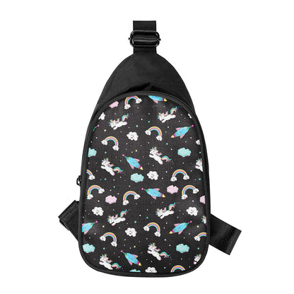 Star Space Unicorn Pattern Print Chest Bag
