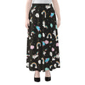 Star Space Unicorn Pattern Print Chiffon Maxi Skirt