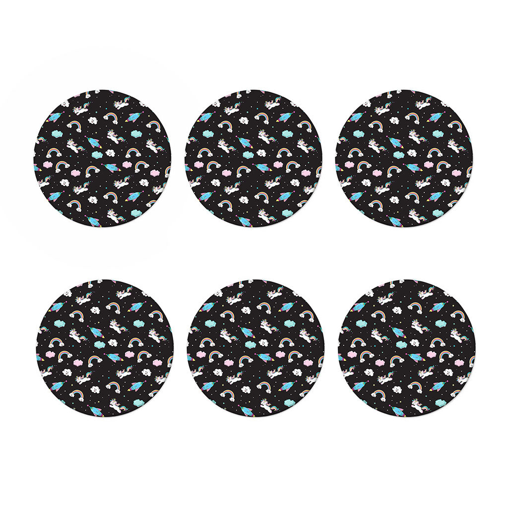 Star Space Unicorn Pattern Print Coaster Set