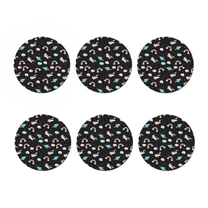 Star Space Unicorn Pattern Print Coaster Set
