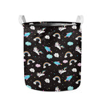 Star Space Unicorn Pattern Print Collapsible Laundry Basket