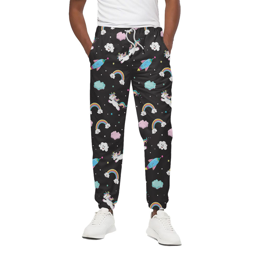 Star Space Unicorn Pattern Print Cotton Pants