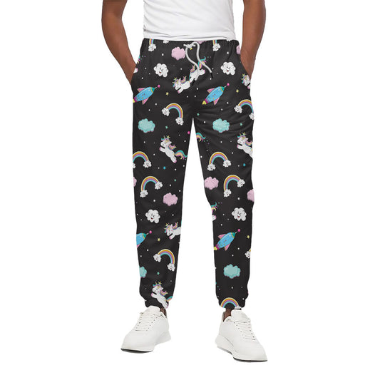Star Space Unicorn Pattern Print Cotton Pants