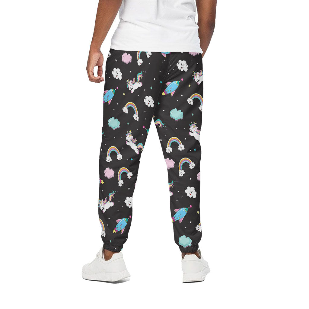 Star Space Unicorn Pattern Print Cotton Pants