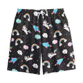 Star Space Unicorn Pattern Print Cotton Shorts