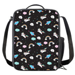 Star Space Unicorn Pattern Print Crossbody Lunch Bag