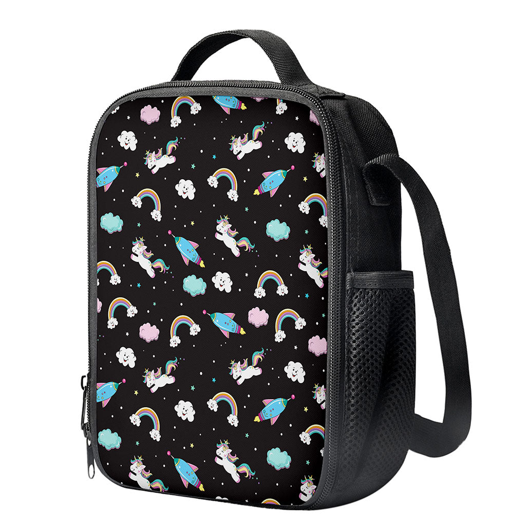 Star Space Unicorn Pattern Print Crossbody Lunch Bag