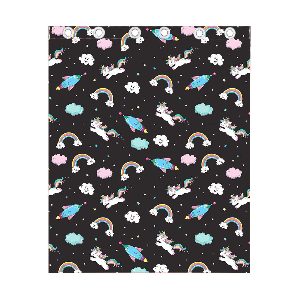 Star Space Unicorn Pattern Print Curtain