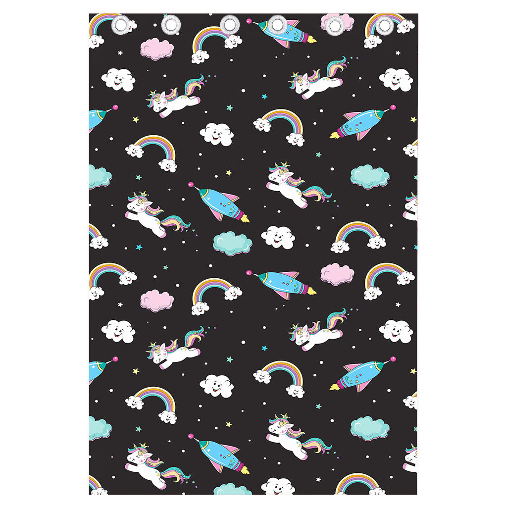 Star Space Unicorn Pattern Print Curtain