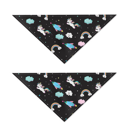 Star Space Unicorn Pattern Print Dog Bandana