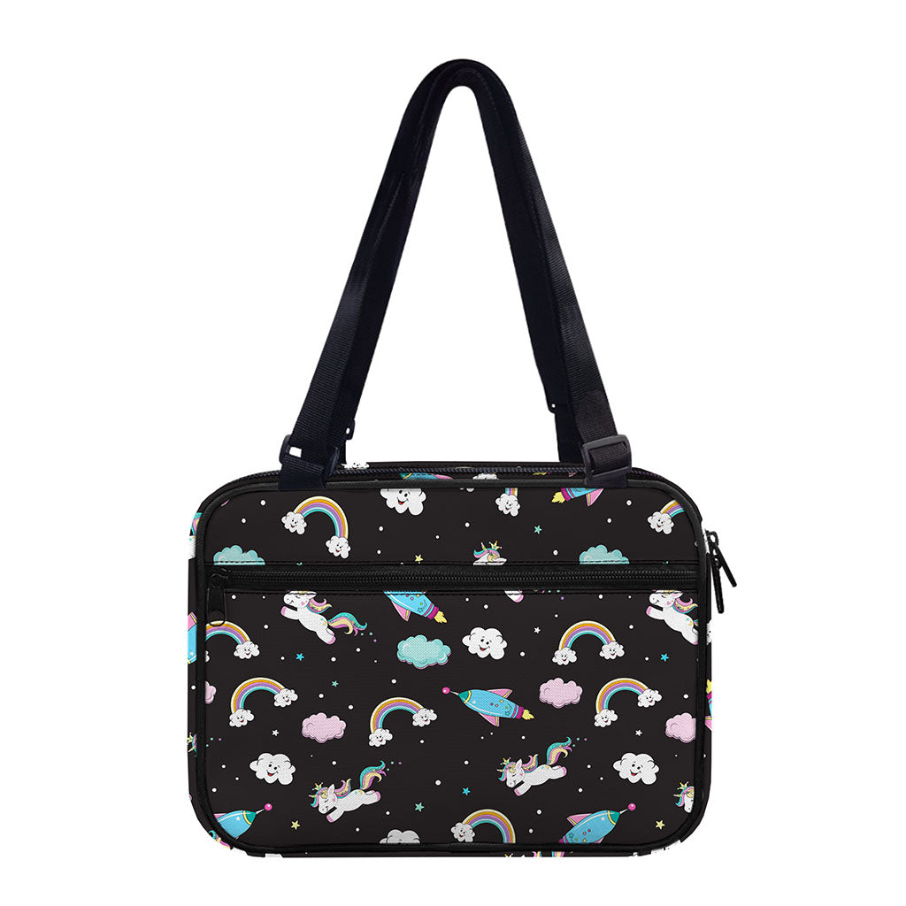 Star Space Unicorn Pattern Print Double Strap Bible Bag