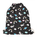 Star Space Unicorn Pattern Print Drawstring Bag