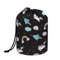Star Space Unicorn Pattern Print Drawstring Makeup Bag