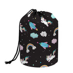 Star Space Unicorn Pattern Print Drawstring Makeup Bag