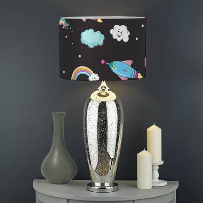 Star Space Unicorn Pattern Print Drum Lamp Shade