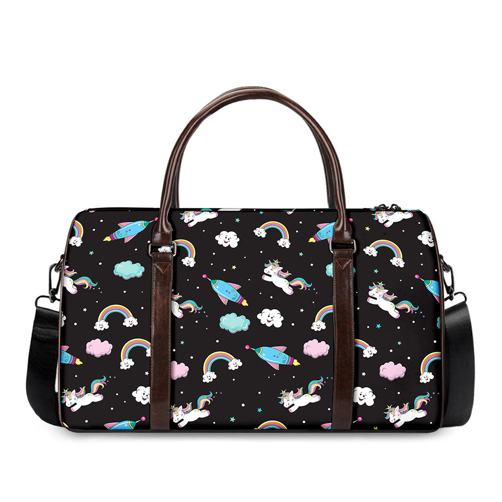 Star Space Unicorn Pattern Print Duffle Bag