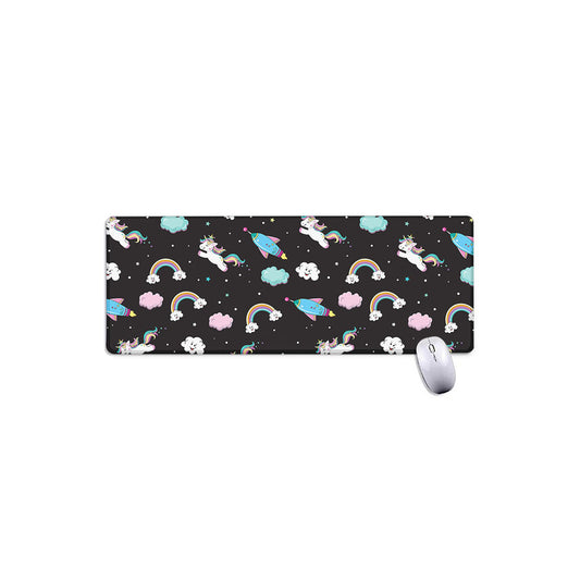 Star Space Unicorn Pattern Print Extended Mouse Pad