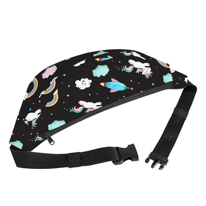 Star Space Unicorn Pattern Print Fanny Pack