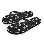Star Space Unicorn Pattern Print Flip Flops