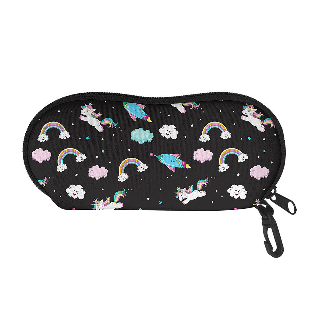 Star Space Unicorn Pattern Print Glasses Case