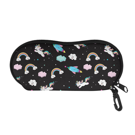 Star Space Unicorn Pattern Print Glasses Case