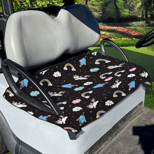 Star Space Unicorn Pattern Print Golf Cart Seat Cover