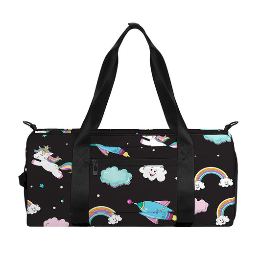 Star Space Unicorn Pattern Print Gym Bag