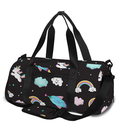 Star Space Unicorn Pattern Print Gym Bag
