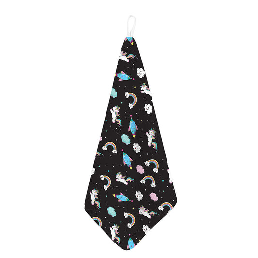Star Space Unicorn Pattern Print Hand Towel
