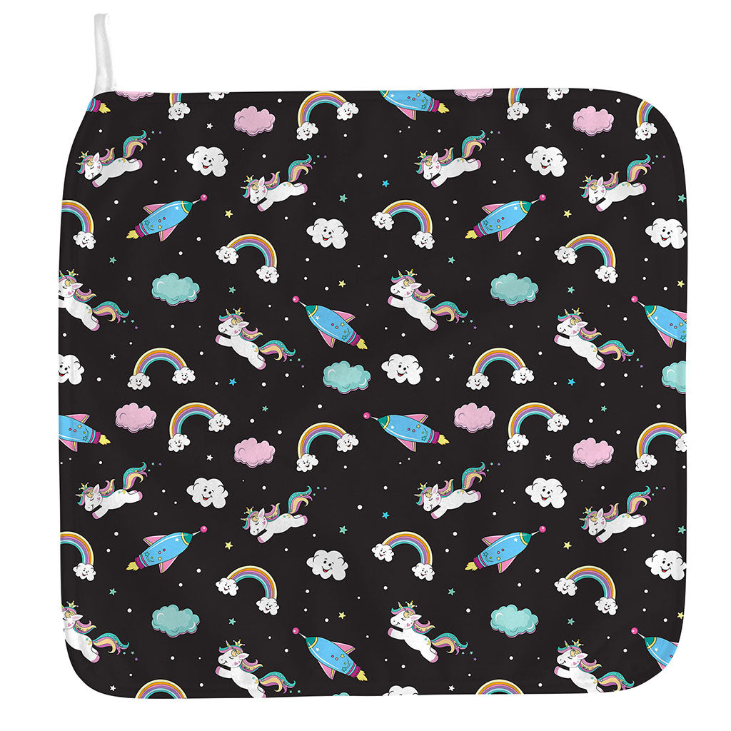 Star Space Unicorn Pattern Print Hand Towel