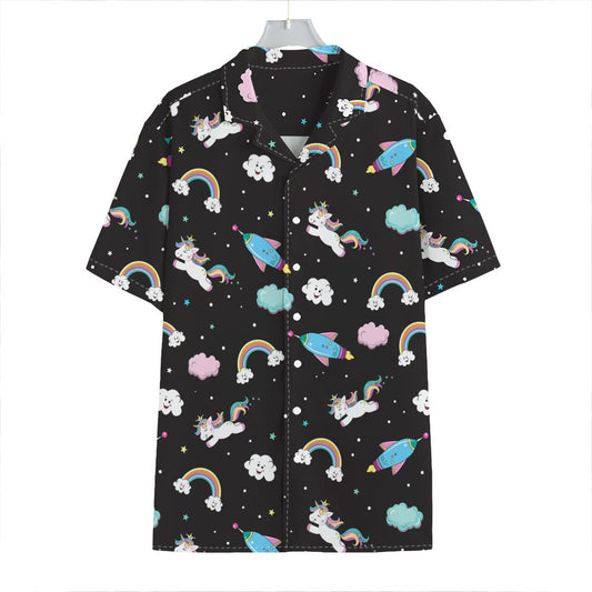 Star Space Unicorn Pattern Print Hawaiian Shirt