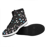 Star Space Unicorn Pattern Print High Top Leather Sneakers